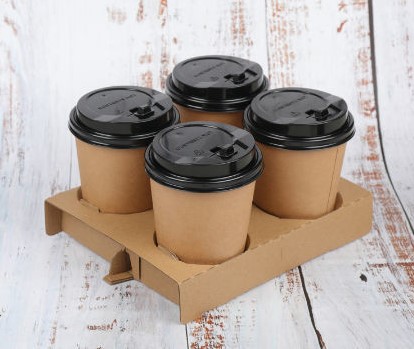 4x Cup Holders Corrugated Cardboard - 400x Per Case