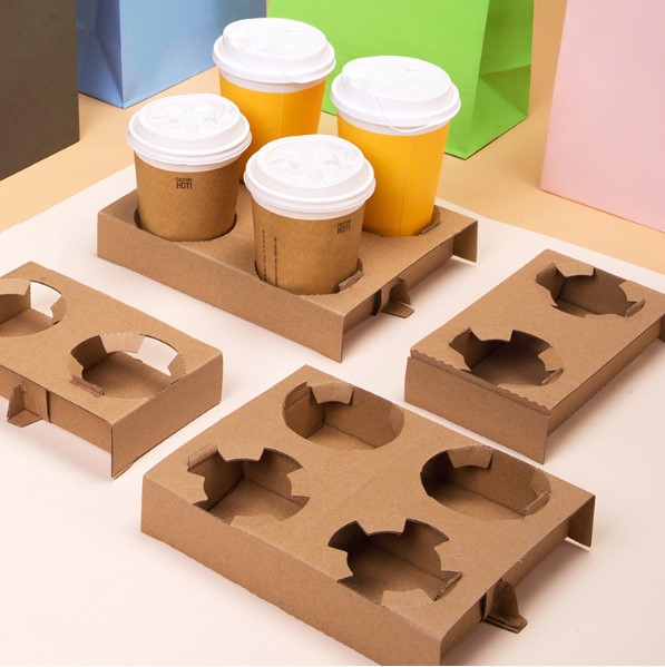 4x Cup Holders Corrugated Cardboard - 400x Per Case