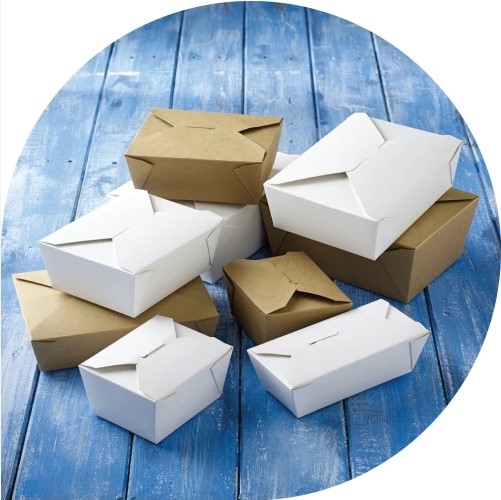 No.3 Multi-Food White Boxes - 2000ml Lockable Lid - 50x Per Pack