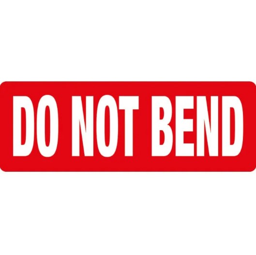 Do Not Bend Parcel Labels - 89mm x 32mm - 1000x Labels Per Roll