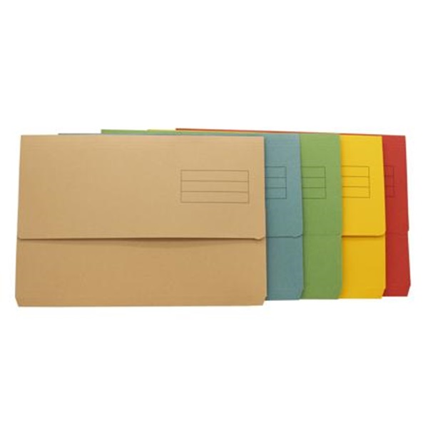  Exacompta Document Wallet Assorted Colours A4 /250gsm- 50x Per Pack