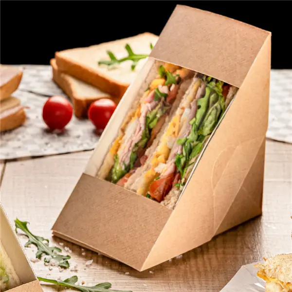 Double Sandwich Wedge - Front Load Kraft - 123mm x 65mm x 123mm - 250x Per Case
