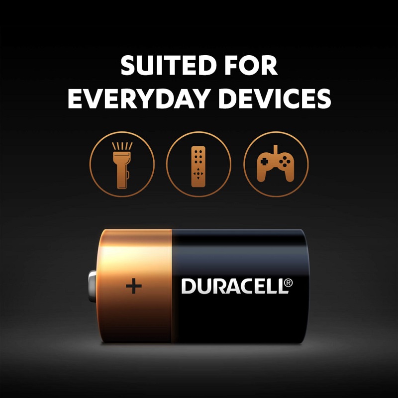 Duracell Plus Power 1.5V Alkaline C Batteries - 2x Per Pack 