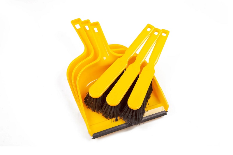 Dustpan and Stiff Brush Set Yellow - 1 Per Pack