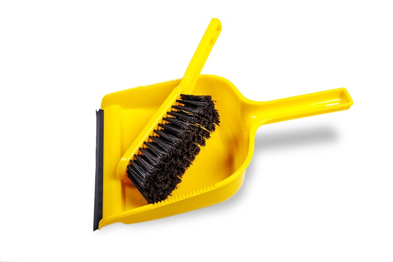 Dustpan and Stiff Brush Set Yellow - 1 Per Pack