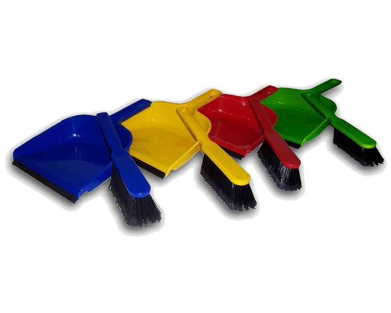 Dustpan and Stiff Brush Set Green - 1 Per Pack