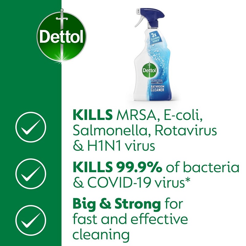 Dettol Power & Pure Antibac Bathroom Spray Cleaner 750ml - 1x Per Pack