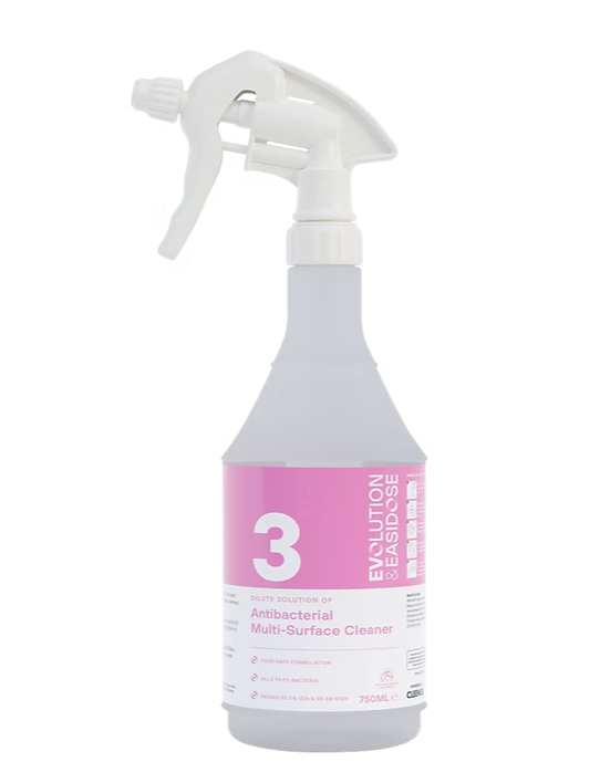 Easidose No. 3 Antibacterial Multi-Surface Cleaner - 750ml Empty Spray Bottle