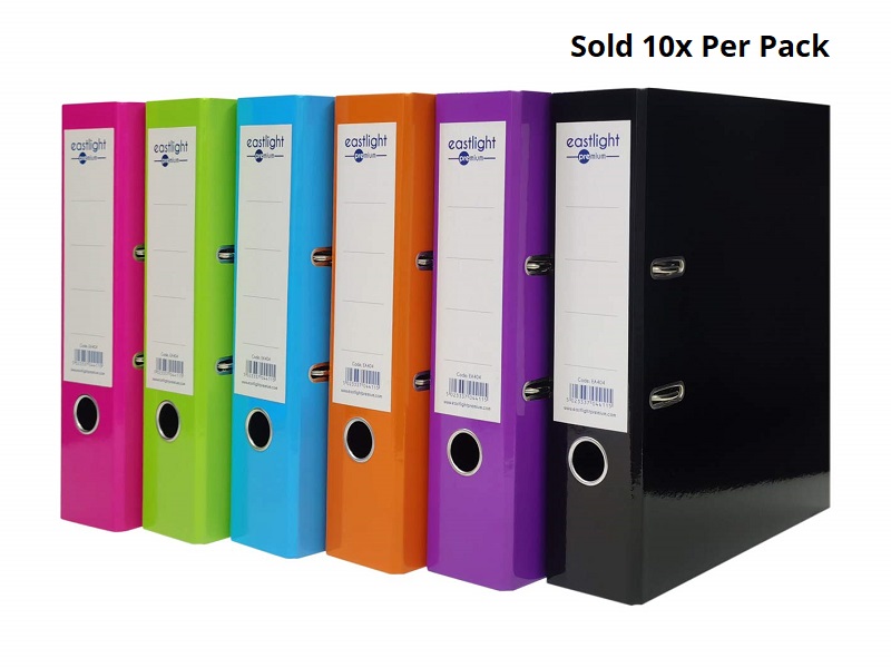 Lever Arch Folders A4 Assorted Colours - 10x Per Case