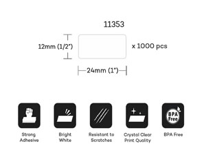 13x25mm Compatible Dymo 11353 - 1 Roll Per Pack