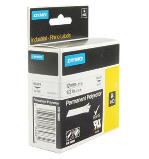 Dymo 18483 Rhino Polyester Tape 12mm x 5.5m - 1x Per Pack