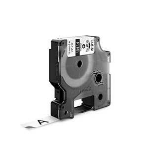 Dymo 18444 Rhino Label Printer Tape 12mm x 5.5m Black on White - 1x Per Pack
