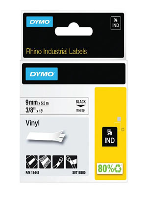 Dymo 18443 Rhino Label Printer Tape 9mmx5.5m - 1 Per Pack