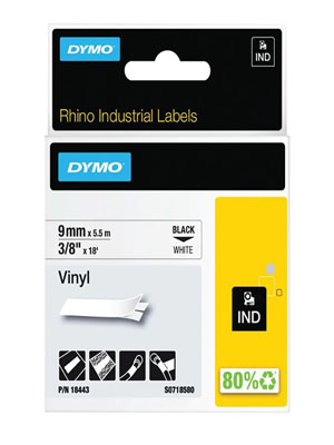 Dymo 18443 Rhino Label Printer Tape 9mm x 5.5m - 1x Per Pack