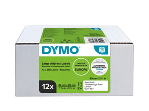 Dymo LabelWriter Large Address Labels 36mmx89mm - Pack of 12