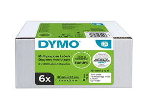 Dymo LabelWriter Multipurpose Labels 32mmx57mm - Pack of 6