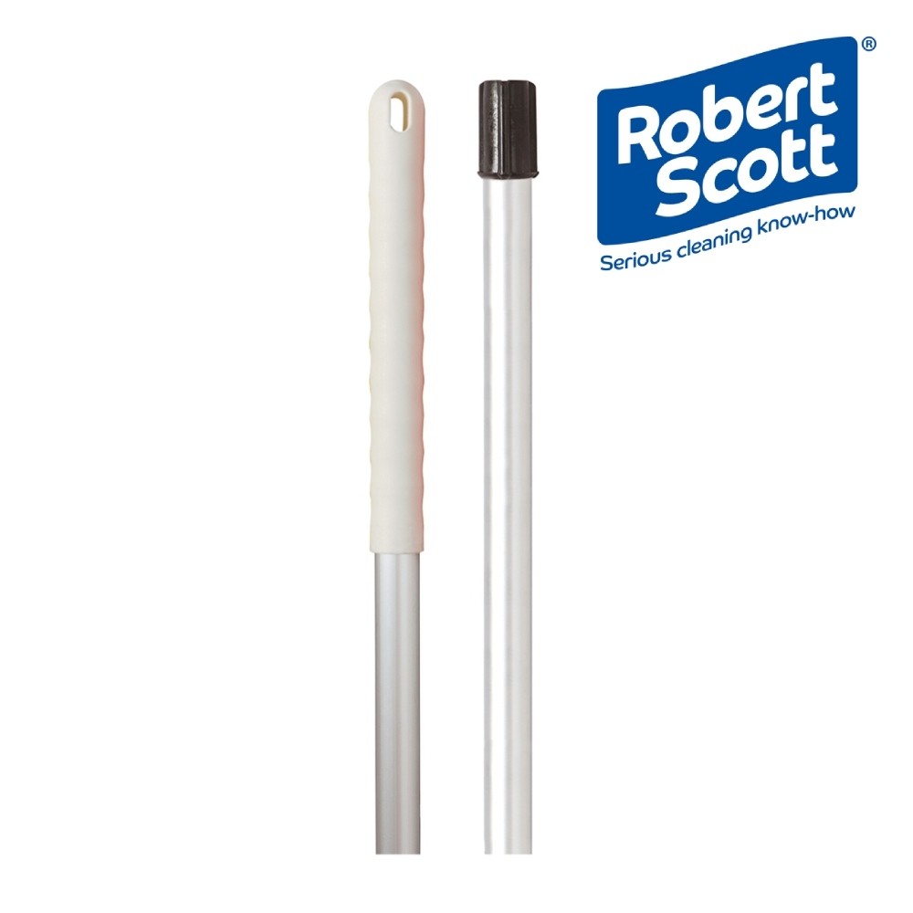 Socket Mop Handle Aluminum White - 1.4 Metre - White Grip