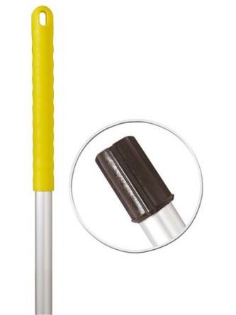Socket Mop Handle Aluminum Yellow - 1.4 Metre - Yellow Grip