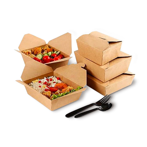 No.3 Multi-Food Kraft Boxes - 2,000ml Lockable Lid - 50x Per Pack