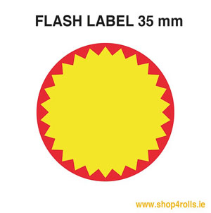 Price Flash Labels Triple Line - 35mm Round  - 5x Rolls Per Pack
