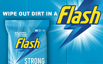 Flash Antibacterial Large Wipes - 24 Sheets Per Pack