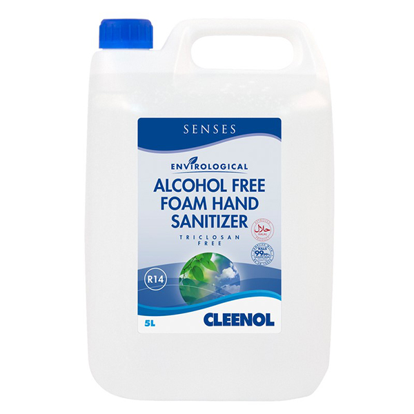 Cleenol Senses Alcohol-Free Foam Hand Sanitiser - 5 Litre Drum