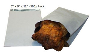 Foil Lined Hot Chicken Bag - Medium Size 7