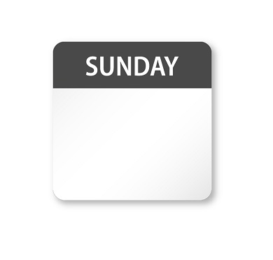 Food Safety Labels - Sunday - 25mm x 25mm Peelable - 1000x Per Pack