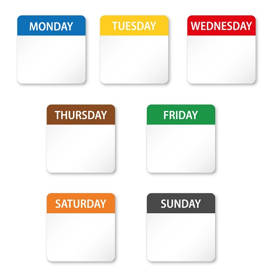 Food Safety Labels - Sunday - 25mm x 25mm - 1000x Per Pack