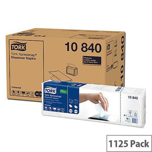 Tork Xpress 1-Ply Napkins White - 1125 Per Pack