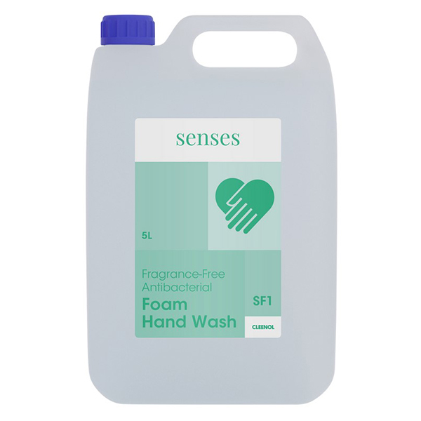 Cleenol Senses Fragrance-Free Antibacterial Foam Hand Wash - 5 Litre Drum
