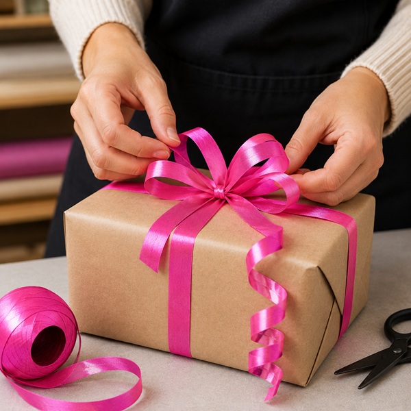 Curling Ribbon Fuchsia Glossy - 7mm x 10m  - 1x Roll Per Pack