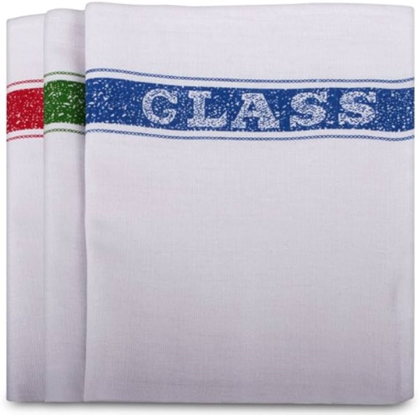 Cotton Glass Cloths 510mm x 760mm - 10x Per Pack