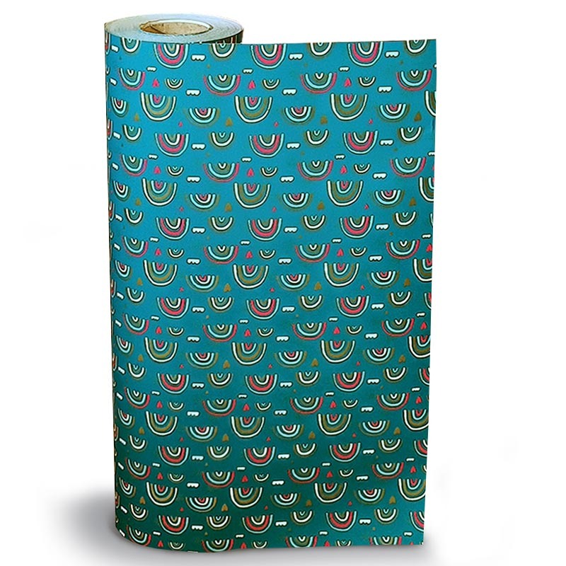Counter Gift Wrap Rolls - Design Rainbows - 500mm x 100m 80gsm - 1x Roll Per Pack