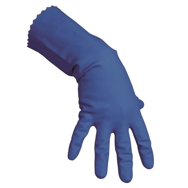 Janitorial Blue Cleaning Rubber Gloves - Medium Size - 1x Pair Per Pack