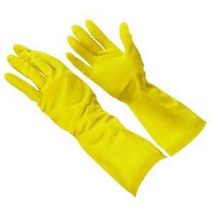 Janitorial Yellow Cleaning Rubber Gloves - Large Size - 1 Per Pack