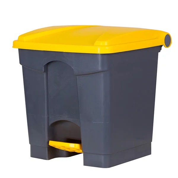 Waste Pedal Bin 45 Litre Grey & Yellow - 1 Per Pack