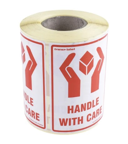 Handle With Care - Symbol Labels - 108mm x 79mm - 500x Labels Per Roll