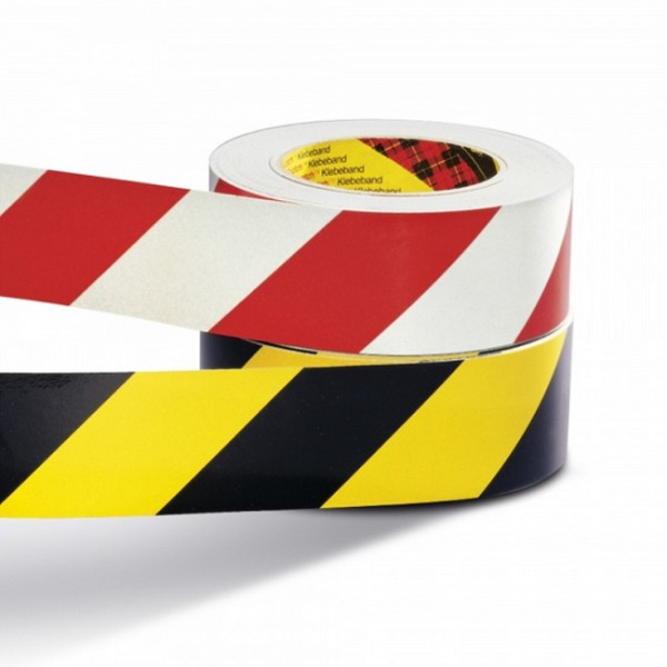 Red/White Hazard Floor Marking Tape - 50mm x 33m - 1x Roll Per Pack