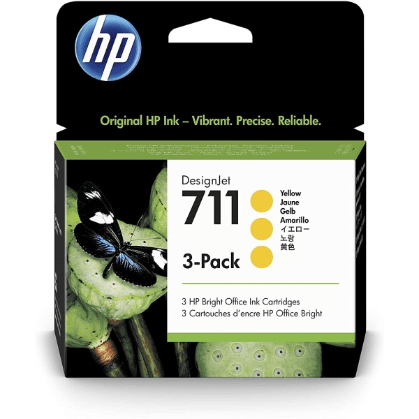 HP 711 Yellow Ink Cartridge 3 x 29ml 3 Multipack - CZ136A