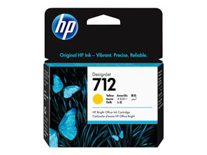 HP 712 29-ml Yellow DesignJet Ink Cartridge - 3ED69A