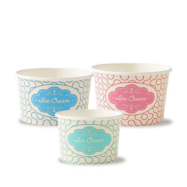 8oz Printed Ice Cream Cup - 25x Per Pack