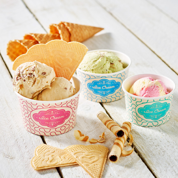 8oz Printed Ice Cream Cup - 25x Per Pack
