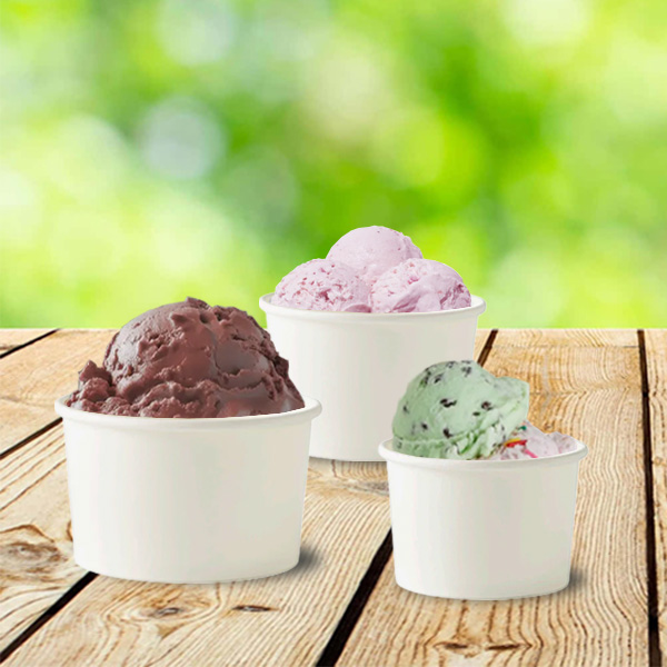4oz Plain White Ice Cream Cup - 25x Per Pack
