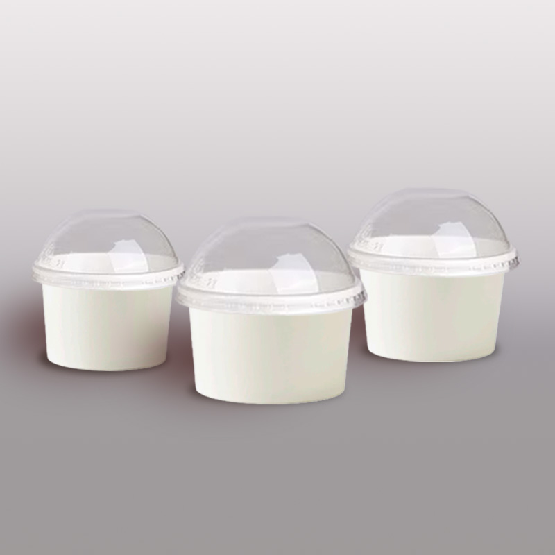 8oz / 89 mm Domed RPET Lids with Hole - 25x Per Pack
