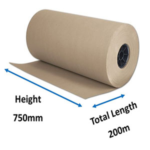 Imitation Kraft Rolls - 750mm x 200m 88gsm - 1x Roll Per Pack