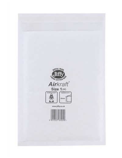 Jiffy Airkraft Bags - Size 00 - 115mm x 195mm - 100x Per Pack