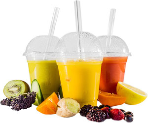 20oz Smoothie Cup Lids - 50x Per Pack - Flat Straw Slot