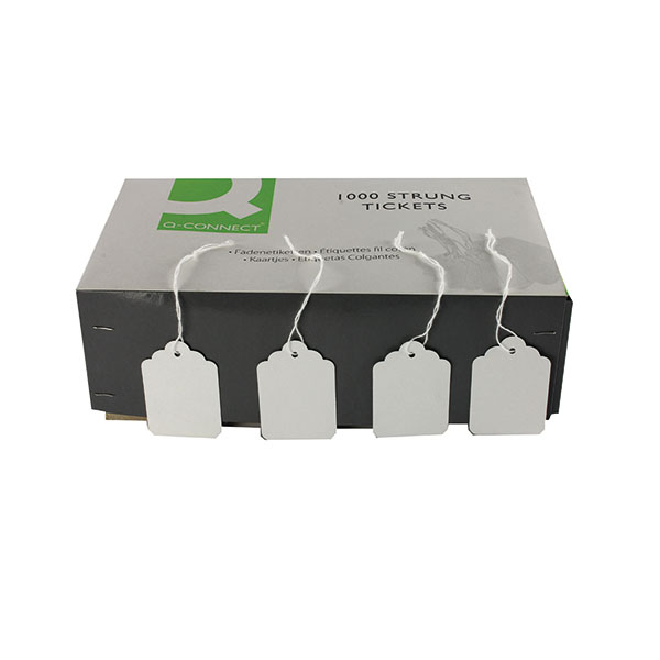 Strung Tags 57mm x 38mm White - 1000x Per Pack