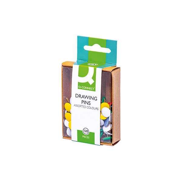 Q-Connect Drawing Pins Coloured - 120x Per Pack